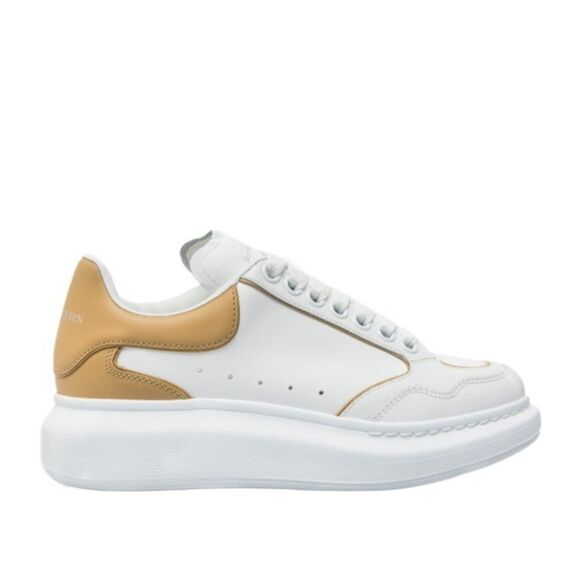 Alexander McQueen Oversized Low-Top Sneakers in White/ Camel, New, Size 41 - Picture 1 of 16